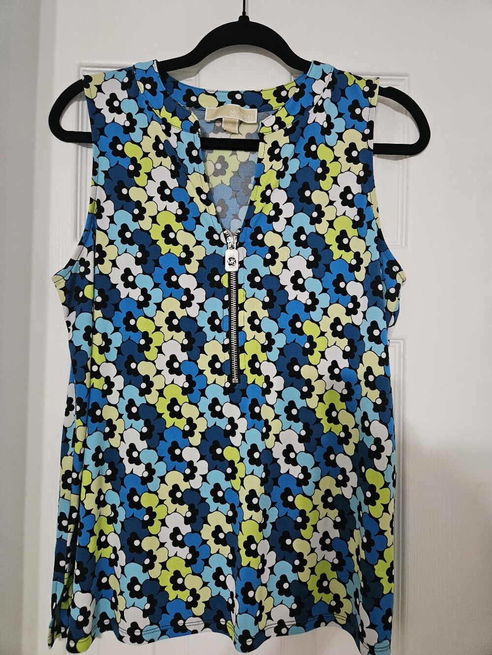 Michael Michael Kors Floral Zip Neck Sleeveless Blouse